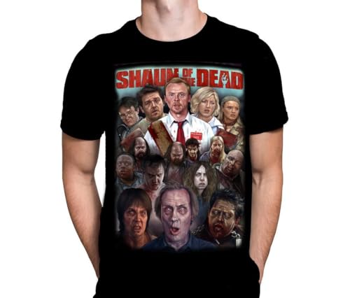 Wild Star Hearts WSH - Shaun of The Dead - Horror Comedy Black Comedy Halloween Film Fan Merchandise Herren Schwarzes T-Shirt von Peter Panayis, Schwarz , 56 Wild Star Hearts WSH - Shaun of The Dead - Horror Comedy Black Comedy Halloween Film Fan Merchandise Herren Schwarzes T-Shirt von Peter Panayis, Schwarz , 56 von Wild Star Hearts
