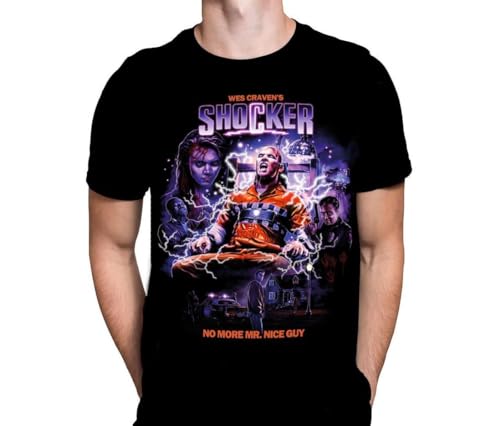 Wild Star Hearts WSH - Shocker - B-Movie Horror Slasher Halloween Fan Merchandise Herren Schwarz T-Shirt, Schwarz , XL Wild Star Hearts WSH - Shocker - B-Movie Horror Slasher Halloween Fan Merchandise Herren Schwarz T-Shirt, Schwarz , XL von Wild Star Hearts