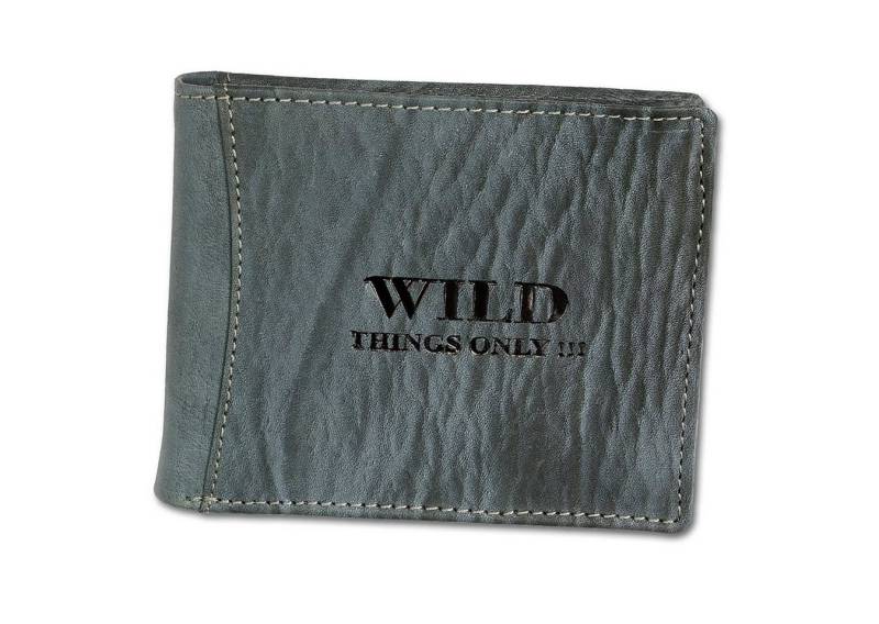Wild Things Only !!! Geldbörse Wild Things Only Herren Brieftasche (Portemonnaie, Portemonnaie), Herren Portemonnaie Echtleder Größe ca. 12cm, blau von Wild Things Only !!!