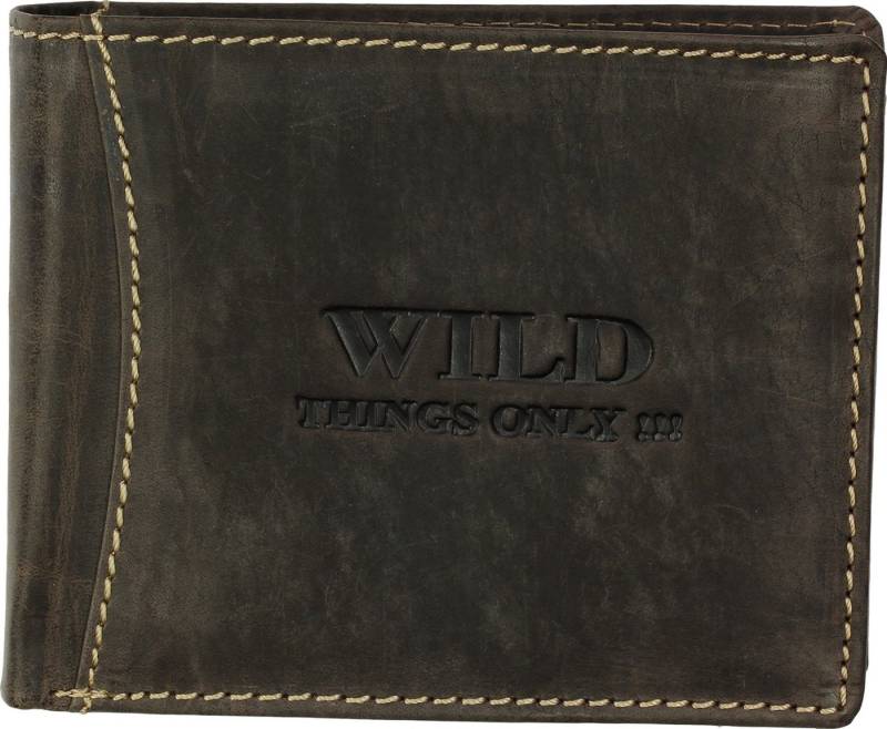 Wild Things Only !!! Geldbörse Wild Things Only Herren Brieftasche (Portemonnaie, Portemonnaie), Herren Portemonnaie Echtleder Größe ca. 12cm, braun von Wild Things Only !!!