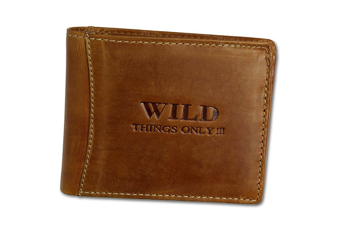 Wild Things Only !!! Geldbörse Wild Things Only Herren Brieftasche (Portemonnaie, Portemonnaie), Herren Portemonnaie Echtleder Größe ca. 12cm, braun von Wild Things Only !!!