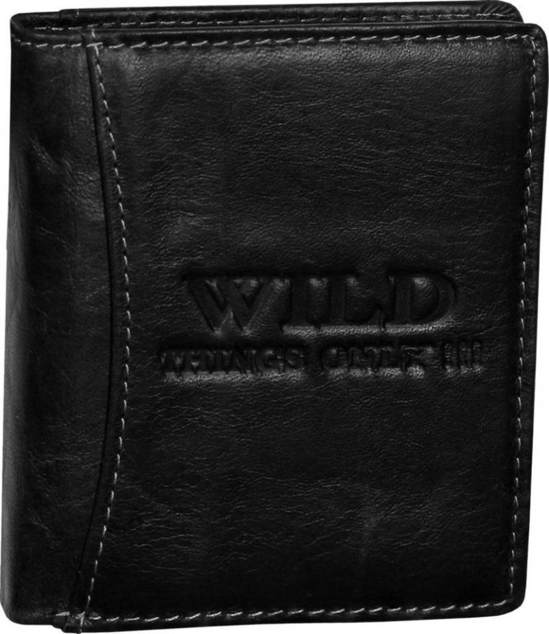 Wild Things Only !!! Geldbörse Wild Things Only RFID Blocker Brieftasche (Portemonnaie, Portemonnaie), Herren, Damen Portemonnaie Echtleder Größe ca. 9cm, schwarz von Wild Things Only !!!