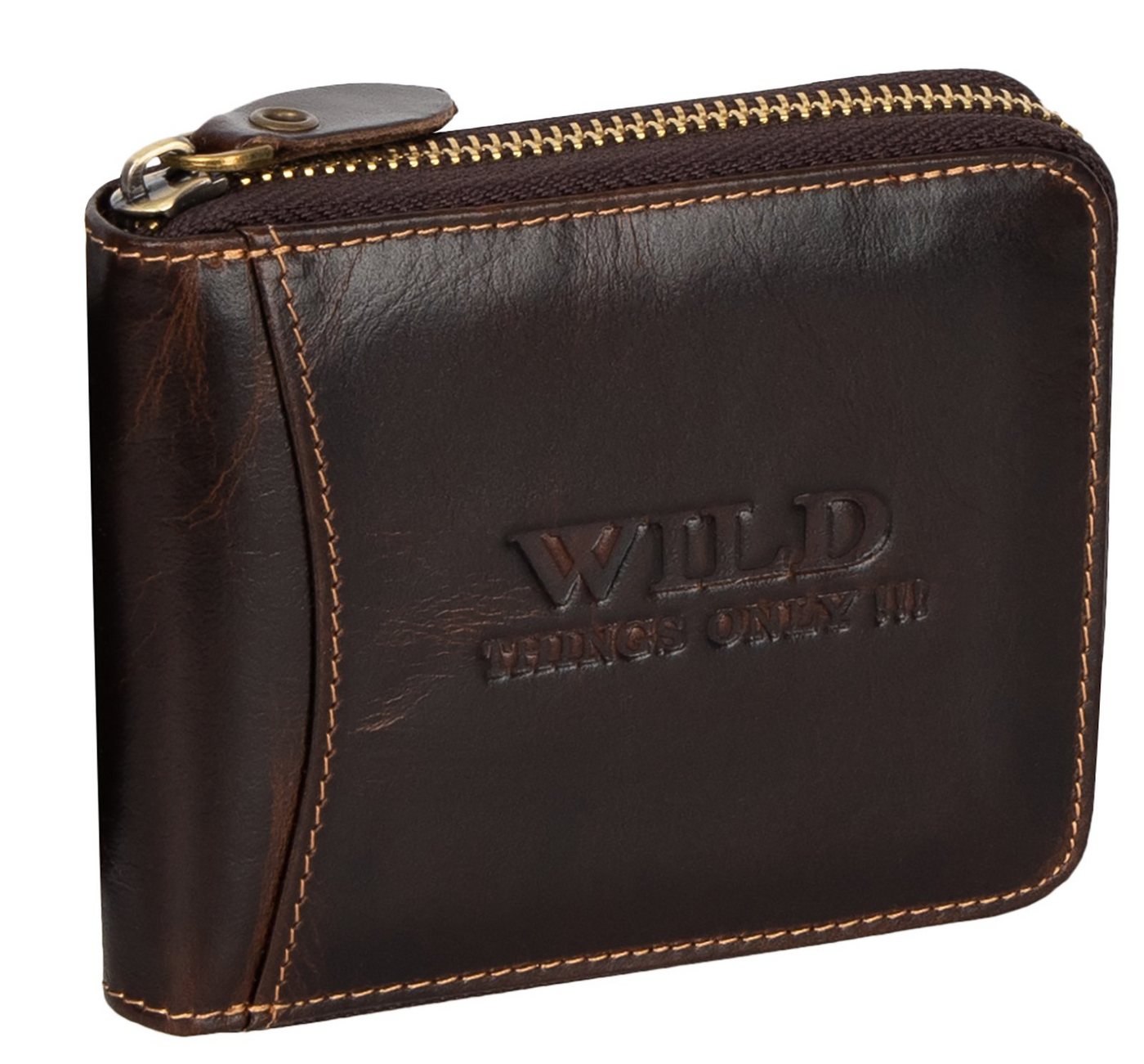 Wild Things Only !!! Geldbörse RFID Leder Portmonne Geldbörse Herren mit Reißverschluss Querformat, RFID Schutz Wild Things Only !!! Geldbörse RFID Leder Portmonne Geldbörse Herren mit Reißverschluss Querformat, RFID Schutz von Wild Things Only !!!