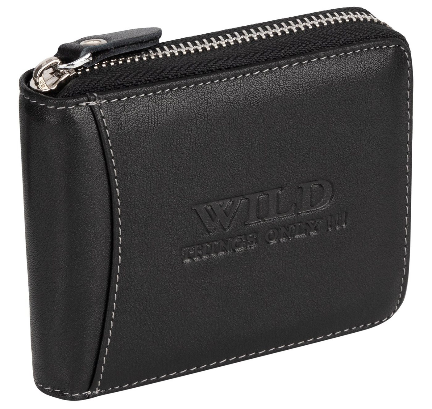 Wild Things Only !!! Geldbörse RFID Leder Portmonne Geldbörse Herren mit Reißverschluss Querformat, RFID Schutz Wild Things Only !!! Geldbörse RFID Leder Portmonne Geldbörse Herren mit Reißverschluss Querformat, RFID Schutz von Wild Things Only !!!