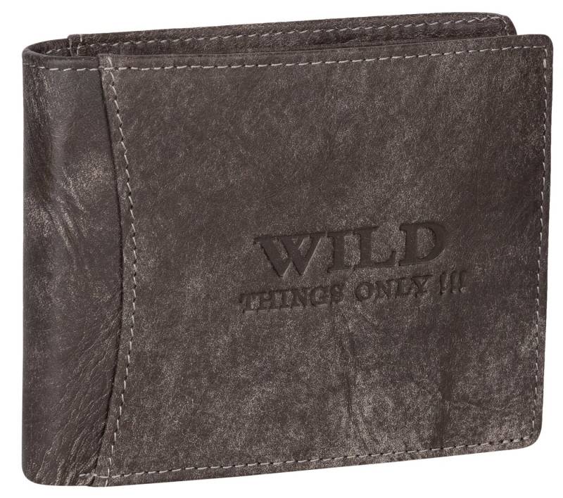 Wild Things Only !!! Geldbörse RFID echt Leder Portemonnaie Geldbörse Geldbeutel Herren Querformat, RFID Schutz von Wild Things Only !!!
