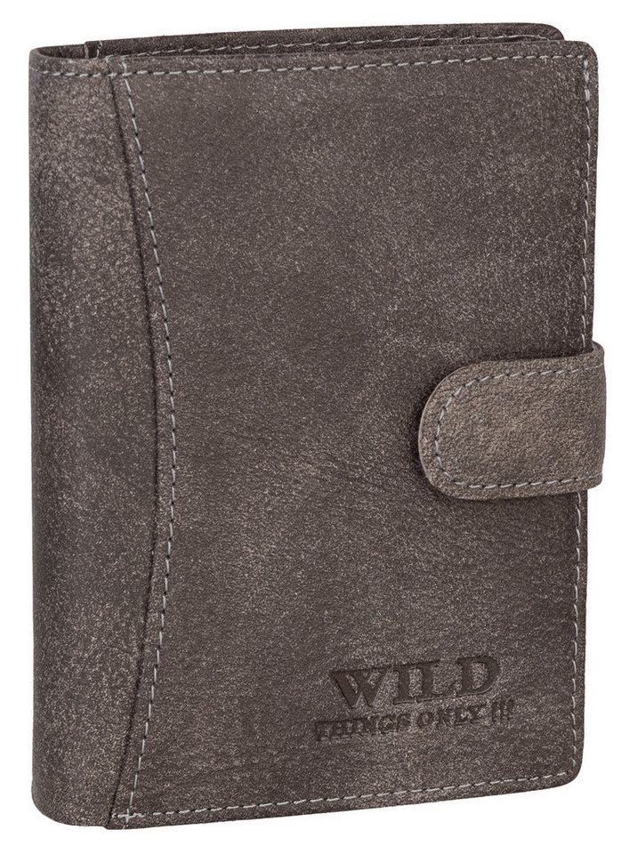 Wild Things Only !!! Geldbörse RFID echt Leder Portemonnaie Geldbörse Riegelbörsel Herren Hochformat, RFID Schutz von Wild Things Only !!!