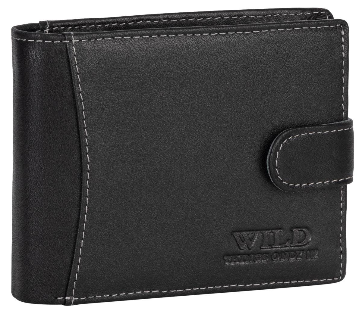 Wild Things Only !!! Geldbörse RFID echt Leder Portemonnaie Geldbörse Riegelbörsel Herren Querformat, RFID Schutz von Wild Things Only !!!
