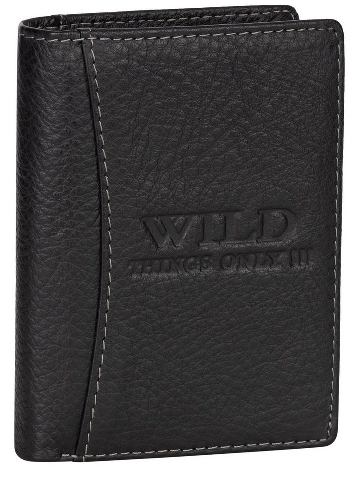 Wild Things Only !!! Geldbörse RFID echt Leder Portemonnaie Geldbörse Riegelbörsel Herren Schwarz, RFID Schutz von Wild Things Only !!!