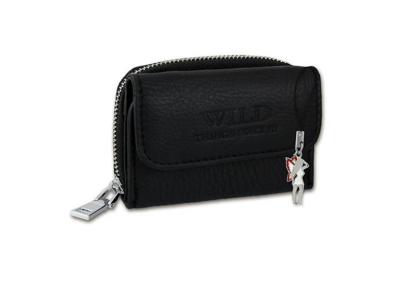 Wild Things Only !!! Mini Geldbörse Wild Things Only Unisex Minibörse (Minibörse, Minibörse), Herren, Damen, Jugend Geldbörse aus Echtleder in schwarz, ca. 9cm Brei von Wild Things Only !!!