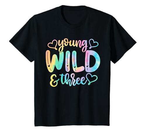 Kinder Young Wild and Three Batik-Regenbogen zum 3. Geburtstag, 3 Jahre alt T-Shirt Kinder Young Wild and Three Batik-Regenbogen zum 3. Geburtstag, 3 Jahre alt T-Shirt von Wild Three Groovy Birthday Toddler Kids Boys Girls