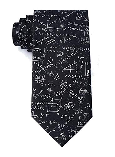 Herren-Krawatte aus Mikrofaser, Mathematik, Mathematik, schwarz, Einheitsgröße von Wild Ties