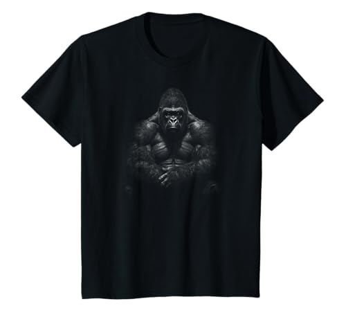Kinder Growling Scary Silverback Gorilla Face Monkey Angry T-Shirt Kinder Growling Scary Silverback Gorilla Face Monkey Angry T-Shirt von Wild Vibes