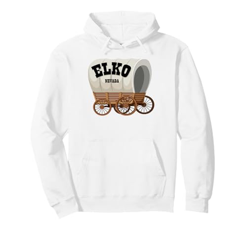 Elko California Covered Wagon für Herren und Damen. Pullover Hoodie Elko California Covered Wagon für Herren und Damen. Pullover Hoodie von Wild West Covered Wagon American Frontier Products