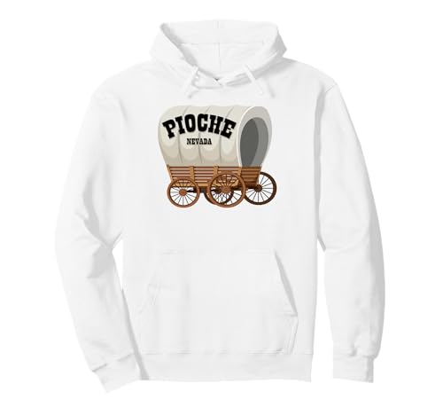 Pioche Nevada Planenwagen für Männer und Frauen. Pullover Hoodie Pioche Nevada Planenwagen für Männer und Frauen. Pullover Hoodie von Wild West Covered Wagon American Frontier Products
