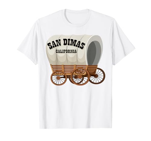 San Dimas California Covered Wagon für Herren und Damen. T-Shirt San Dimas California Covered Wagon für Herren und Damen. T-Shirt von Wild West Covered Wagon American Frontier Products
