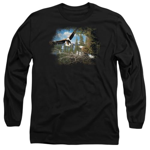 Wild Wings Unisex Wildlife Spring Bald Eagles Long Sleeve, Black T-Shirt, Schwarz, L Wild Wings Unisex Wildlife Spring Bald Eagles Long Sleeve, Black T-Shirt, Schwarz, L von Wild Wings