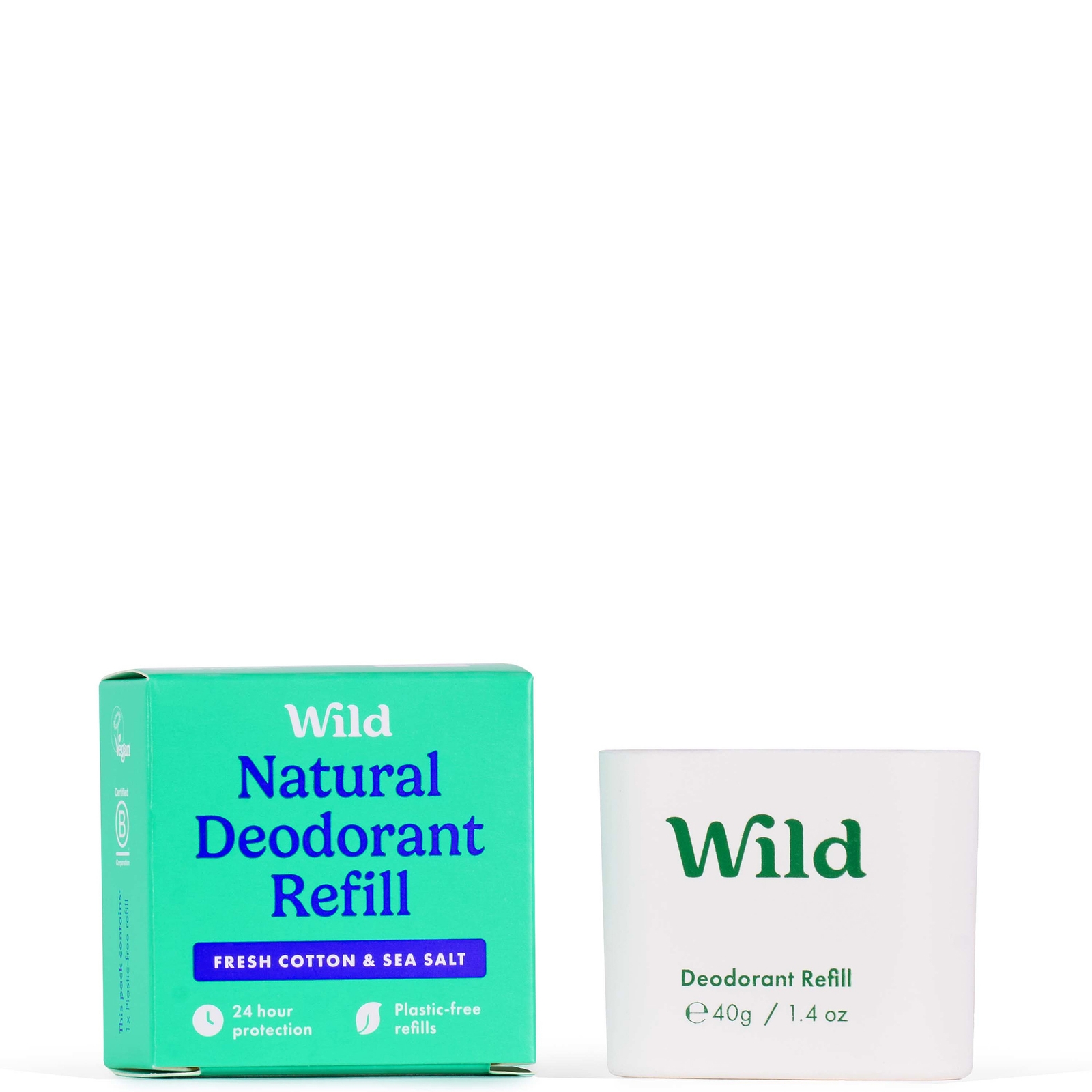 Wild Fresh Cotton and Sea Salt Deodorant Refill 40g von Wild