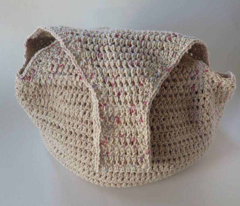 Gehäkelte Beige Hobo-Tasche, Wiederverwendbare Markttasche, Handgemachte Geldbörse, Gesprenkelte Handtasche Mit Kurzem Riemen, Baumwollstrandtasche von WildBeanSprouts