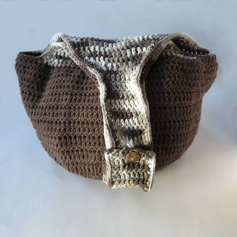 Gehäkelte Braune Hobo-Tasche Mit Verstellbarem Riemen, Handgemachte Markttasche, Große Häkeltasche 19"B, 26"-30"L, Mode von WildBeanSprouts