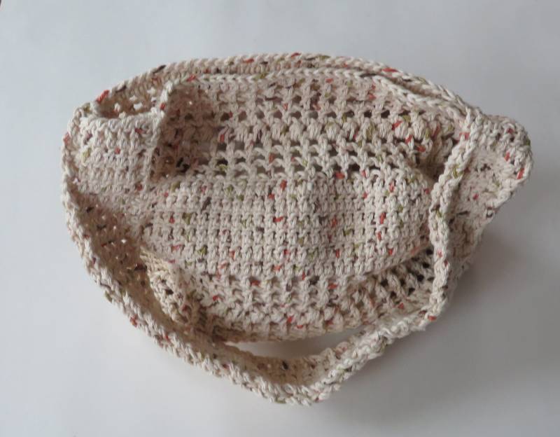 Gehäkelte Tragetasche Zum Mitnehmen, 12-Zoll-Häkeltasche Aus Hellbraun Gesprenkeltem, Beigefarbene Handgefertigte Geldbörse, Alltägliche von WildBeanSprouts