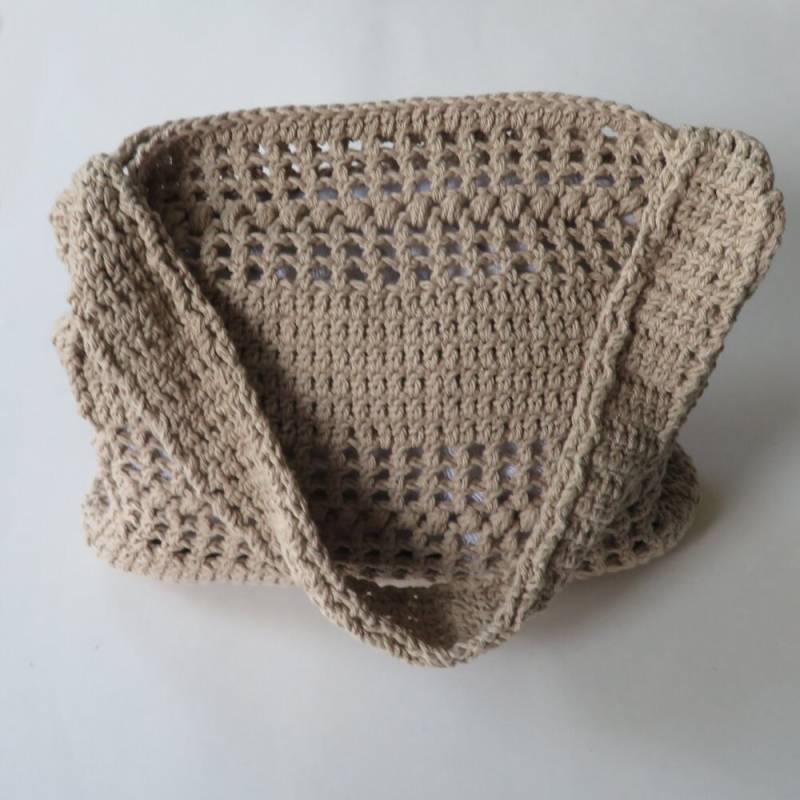 Häkeln Sie Mitnehmtasche, 12-Zoll-Hellbraune Geldbörse, Jutefarbene Handgemachte Handtasche, Beige Gehäkelte Tasche, Alltägliche Hellbraune Mode von WildBeanSprouts