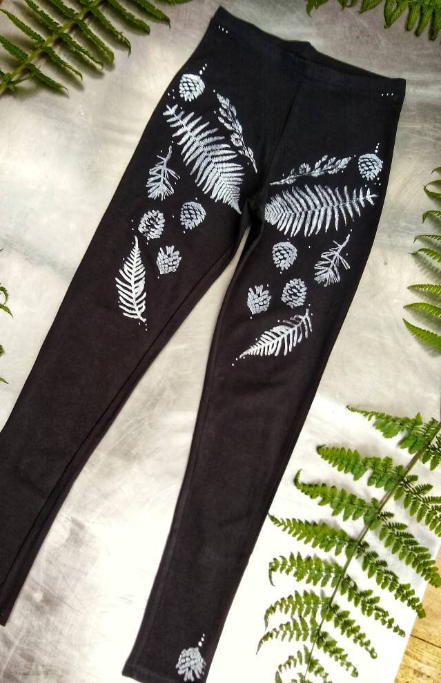 Block Gedruckt Far Leggings Yoga Yogahose Aus Bio-Baumwolle Block Gedruckt Far Leggings Yoga Yogahose Aus Bio-Baumwolle von WildDustCreations