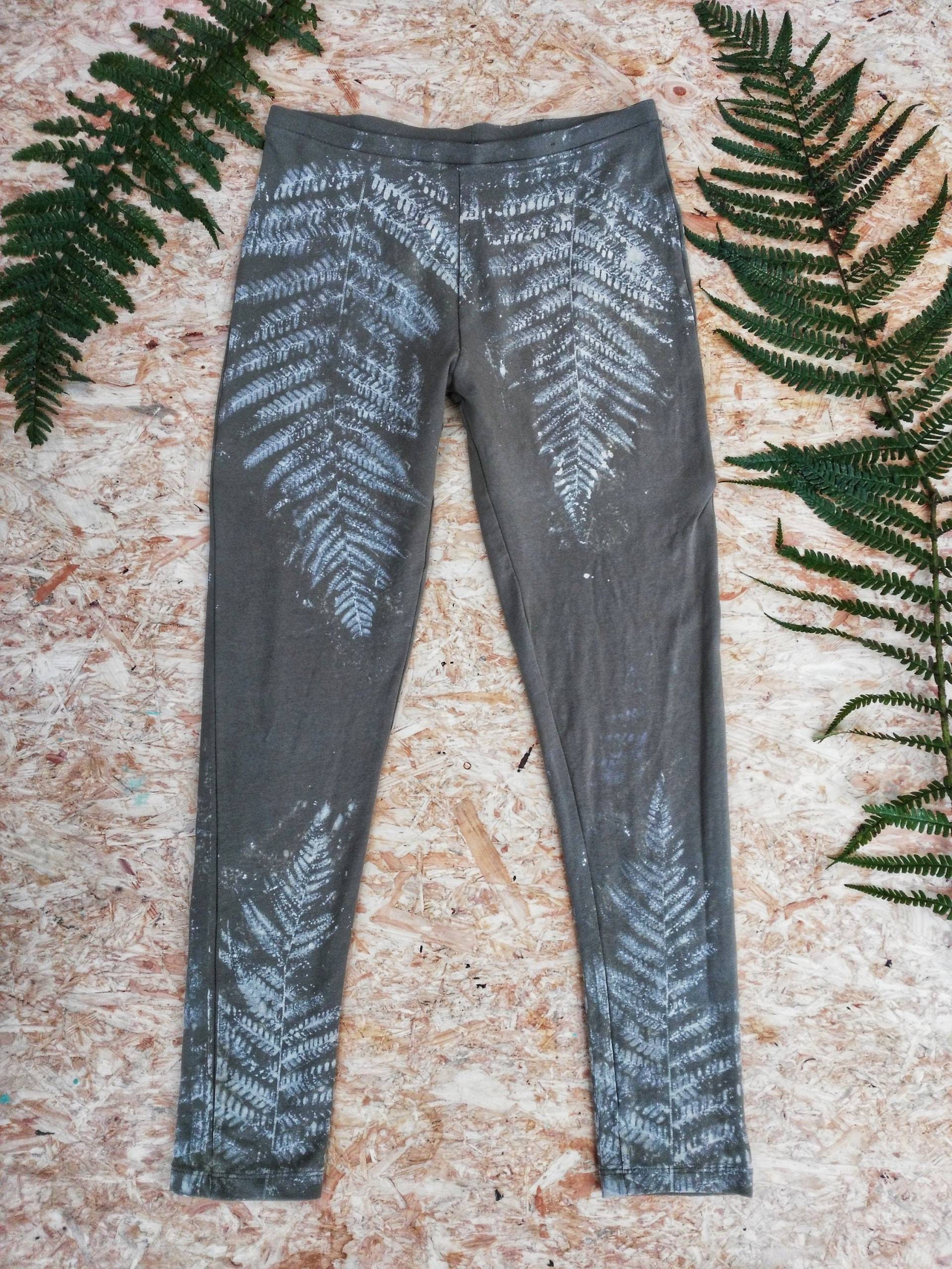 Eco Gedruckt Far Leggings Yoga Hose Aus Bio-Baumwolle Eco Gedruckt Far Leggings Yoga Hose Aus Bio-Baumwolle von WildDustCreations