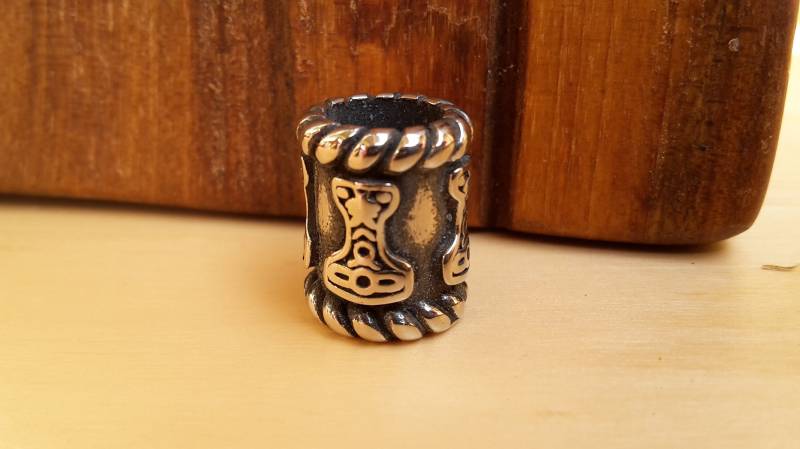 Bartperle Thorshammer Haarperle Wikinger Nordic von WildFilz