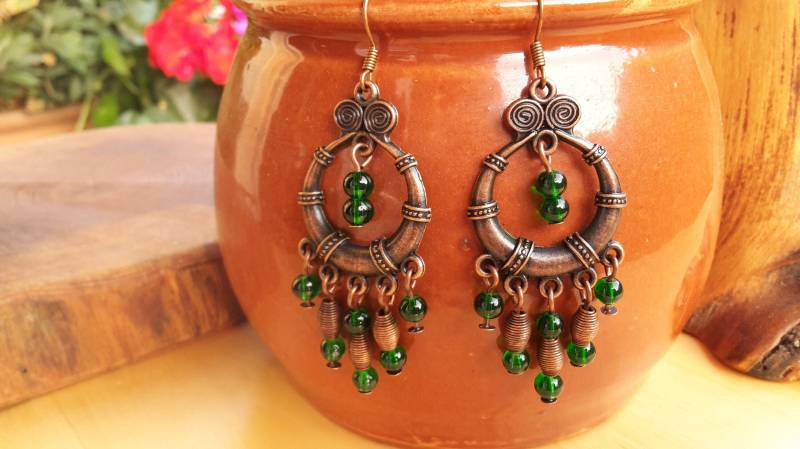 Kupferfarbene Ohrhänger, Wikingerohrringe, Kelten, Wikinger, Nordic von WildFilz