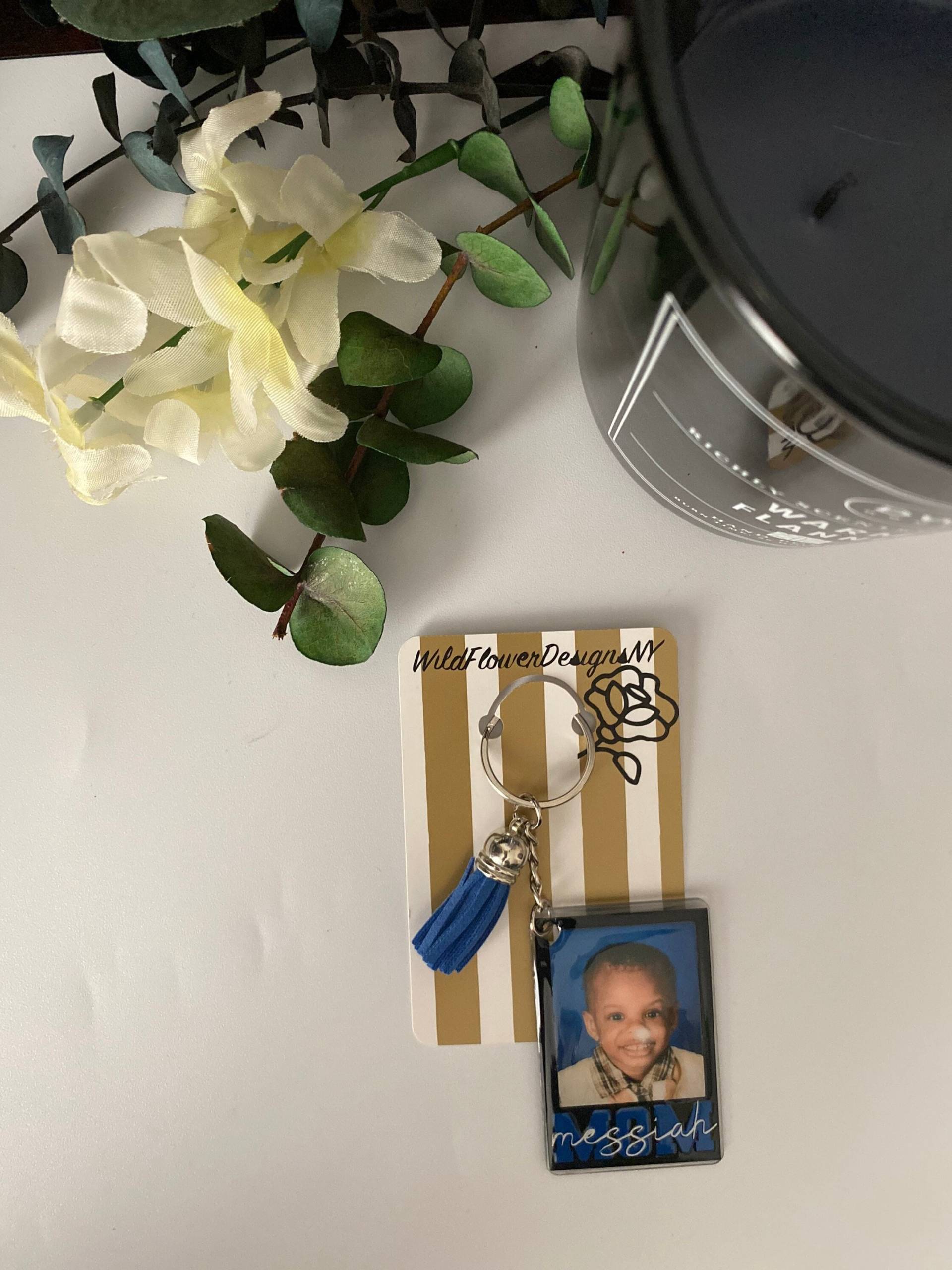 Kinder Foto Schlüsselanhänger, Personalisierte Mama Name Schlüsselanhänger von WildFlowerDesignsNY