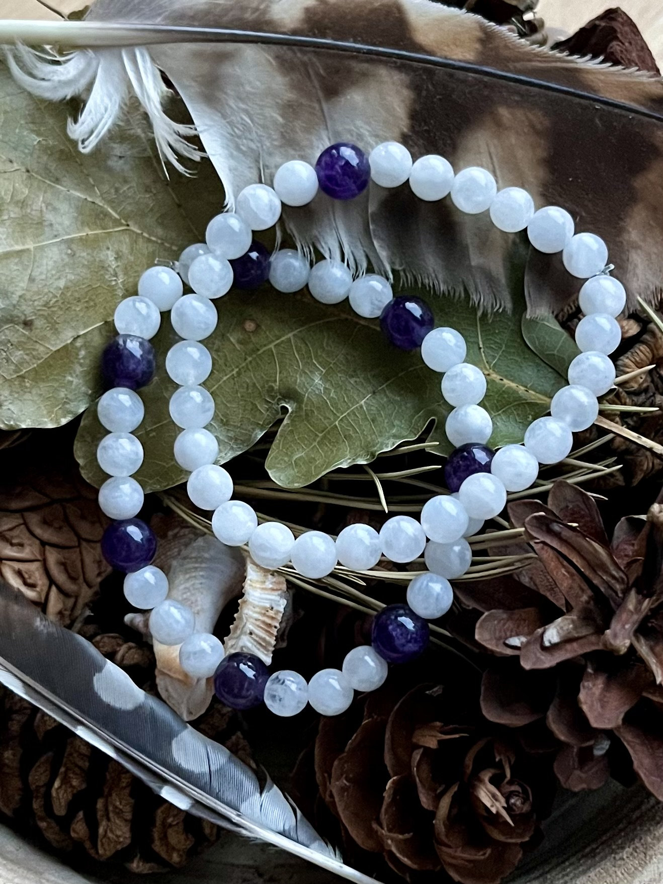 Mondstein Armband , Perlenarmband, Stretch Armband Mondstein Armband , Perlenarmband, Stretch Armband von WildForestCandles