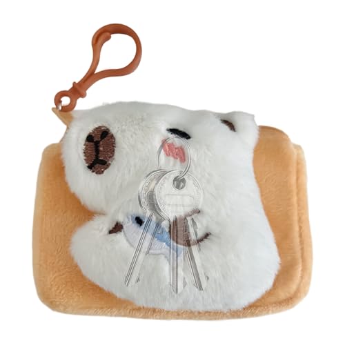 Capybara Coin Holder Keychain - Stylish Animal Coin Bag with Plush Design - Compact Casual Handbag Coin Pouch for Keys, Cash, and Assentials - Cute Capybara Key Ring Accessory for Daily Use Travel von WildHarmony