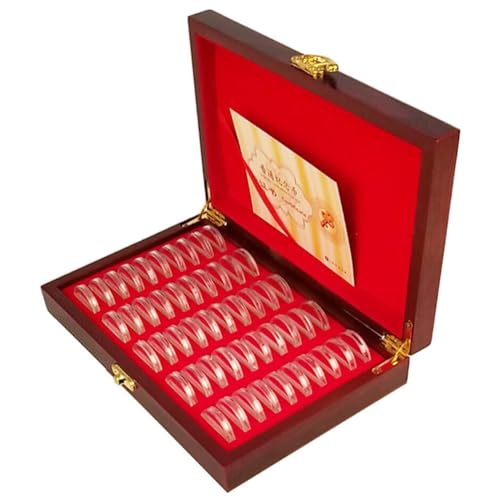 Coin Holder Storage Case – Clear Round Coin Capsules with Soft Gasket, Durable Commemorative Coin Organizer Box, Compact Coin Collection Display Container Holds 50 Pieces, Great for Hobbyist Collector von WildHarmony