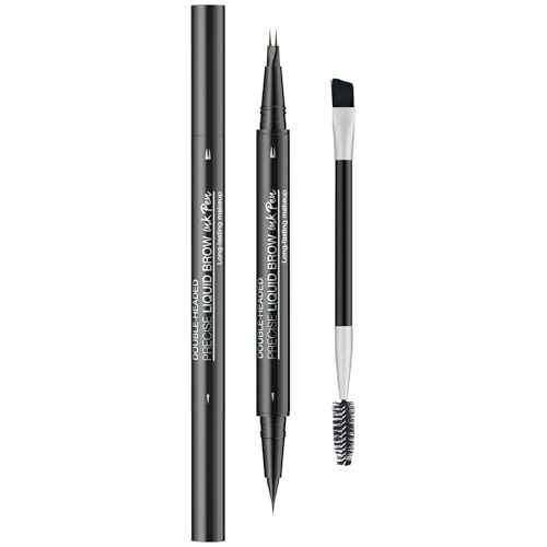 microblding Precision Pen – Two-Tip Eyebrow Enhancer Tool Featuring Soft Brush & 2-Prong Ink Tip | Waterproof Eyebrow Shaping Marker for Filling, Outlining, Defining, Cosmetic Brow Styling for Women von WildHarmony