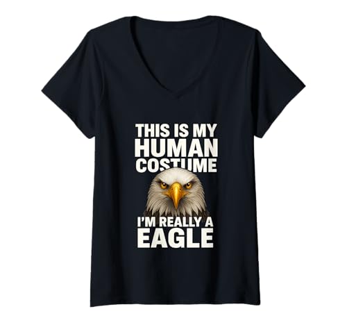 Damen Funny This is My Human Costume Animal Lover Shirt T-Shirt mit V-Ausschnitt Damen Funny This is My Human Costume Animal Lover Shirt T-Shirt mit V-Ausschnitt von WildHumor Apparel – Lustige Tier Designs