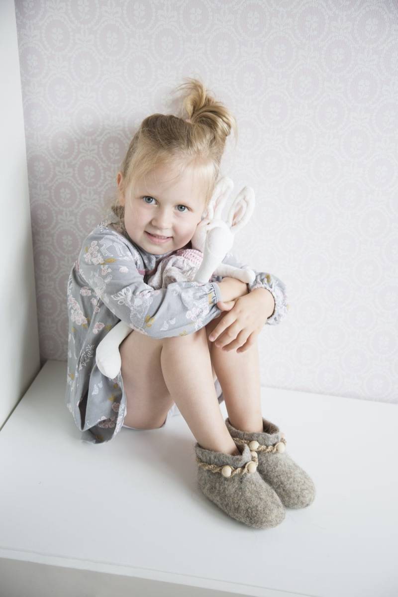Kinder Filz Gefilzte Wolle Booties - Gekochte Hausschuhe Stiefel Eco Krippe Schuhe Handgefertigt Aus Hochwertig Weich & Warm von WildLlama