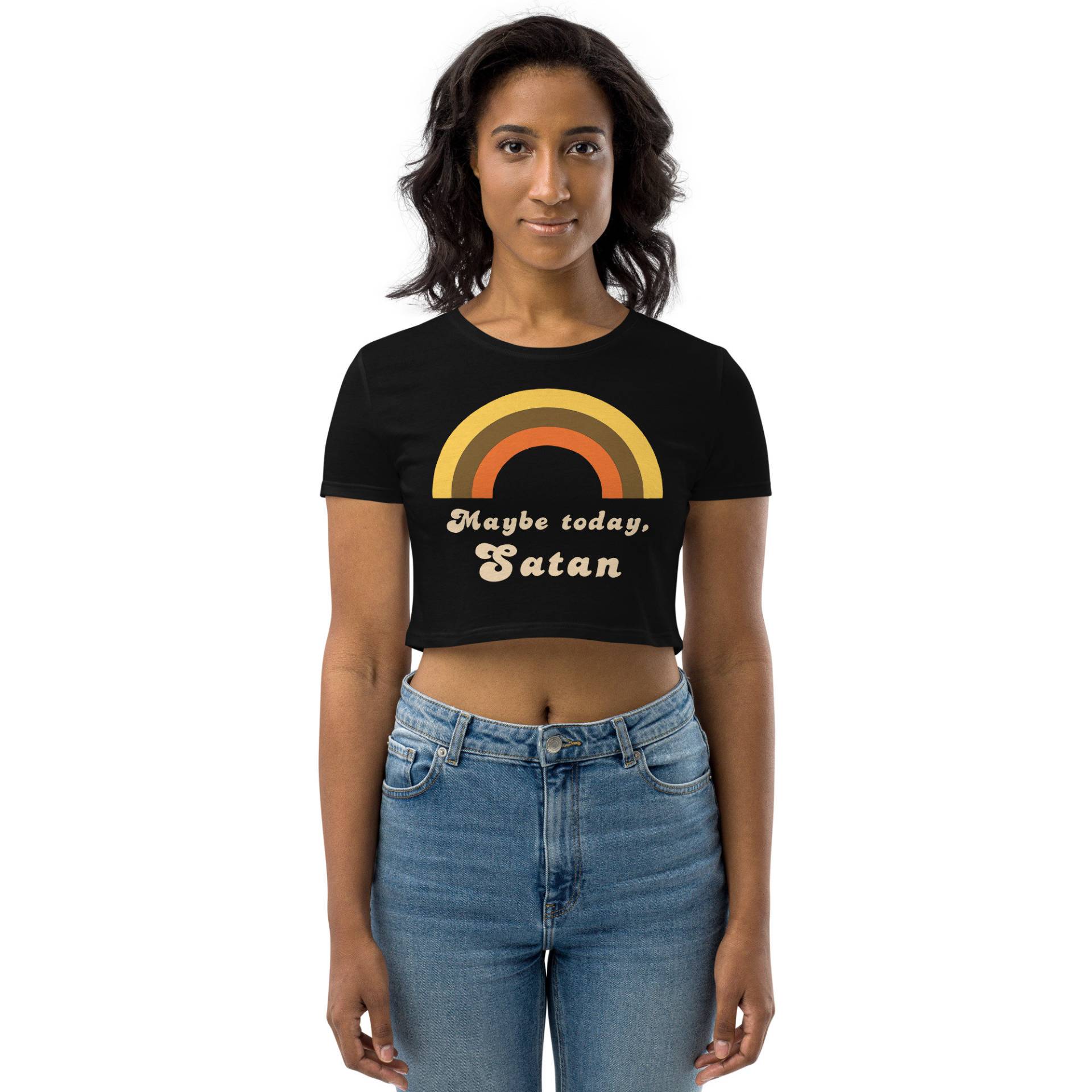 Vielleicht Heute, Satan Crop Top. Lustige Shirts, Retro Regenbogen Vielleicht Heute, Satan Crop Top. Lustige Shirts, Retro Regenbogen von WildMeadowHome
