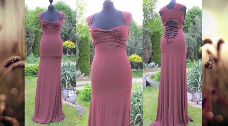 Schokolade Braun Maxi-Kleid Aus Moonalia Schokolade Braun Maxi-Kleid Aus Moonalia von WildPearls