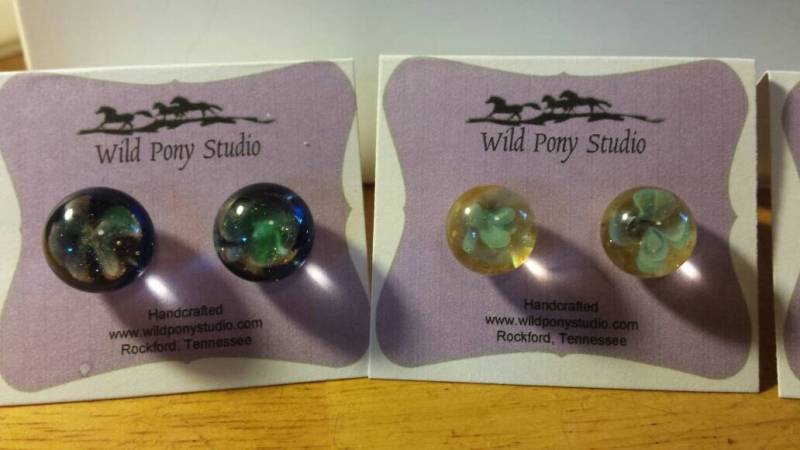Lamp Work Glasimplosion Buttons Post Ohrringe in Jeder Farbe Gemacht von WildPonyStudio