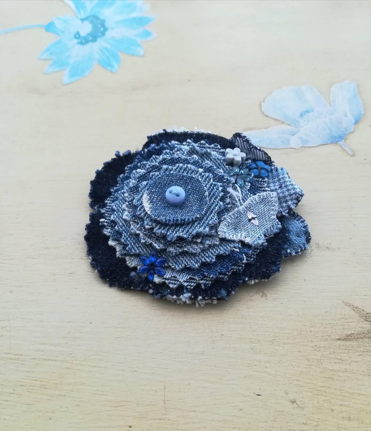 stoffblume, Anstecker/Brosche stoffblume, Anstecker/Brosche von WildRosaDesigns