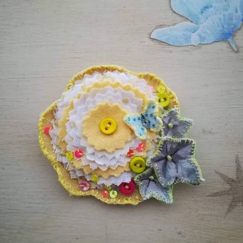 stoffblume, Anstecker/Brosche stoffblume, Anstecker/Brosche von WildRosaDesigns