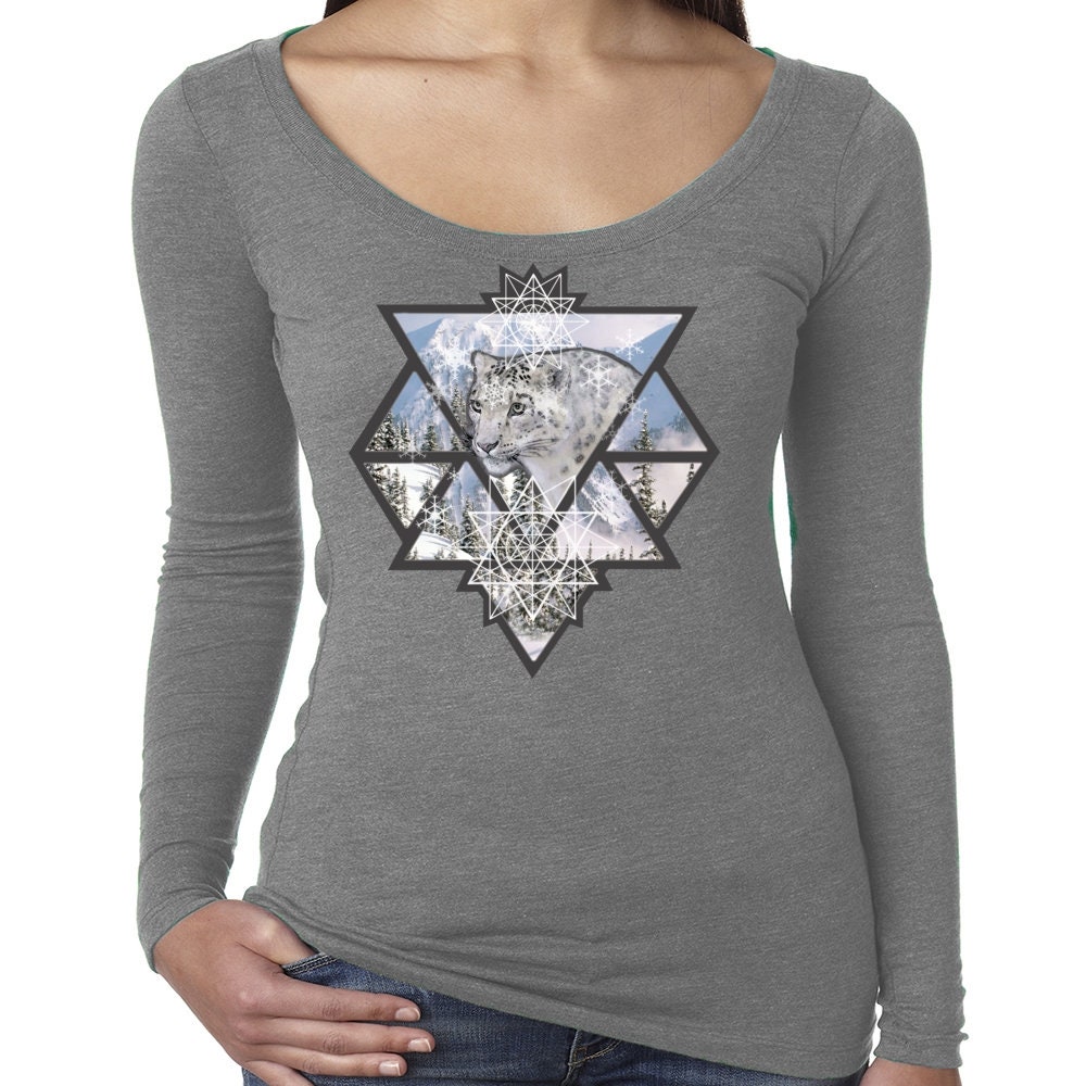 Damen Langarm Schneeleopard von WildSpiritApparel