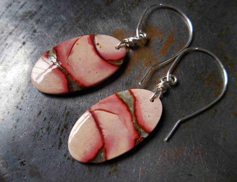 Bild Jaspis Ohrringe, Sterling Silber 925 Natürliche Edelstein Ohrringe Stein Und Einzigartige Moderne Wilde Seele Boho Chic von WildStone