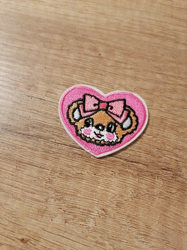 Kawaii Süßer Rosa Bär Herz Aufbügler, Patch, Patches, Bücher von WildUnknownXStitch