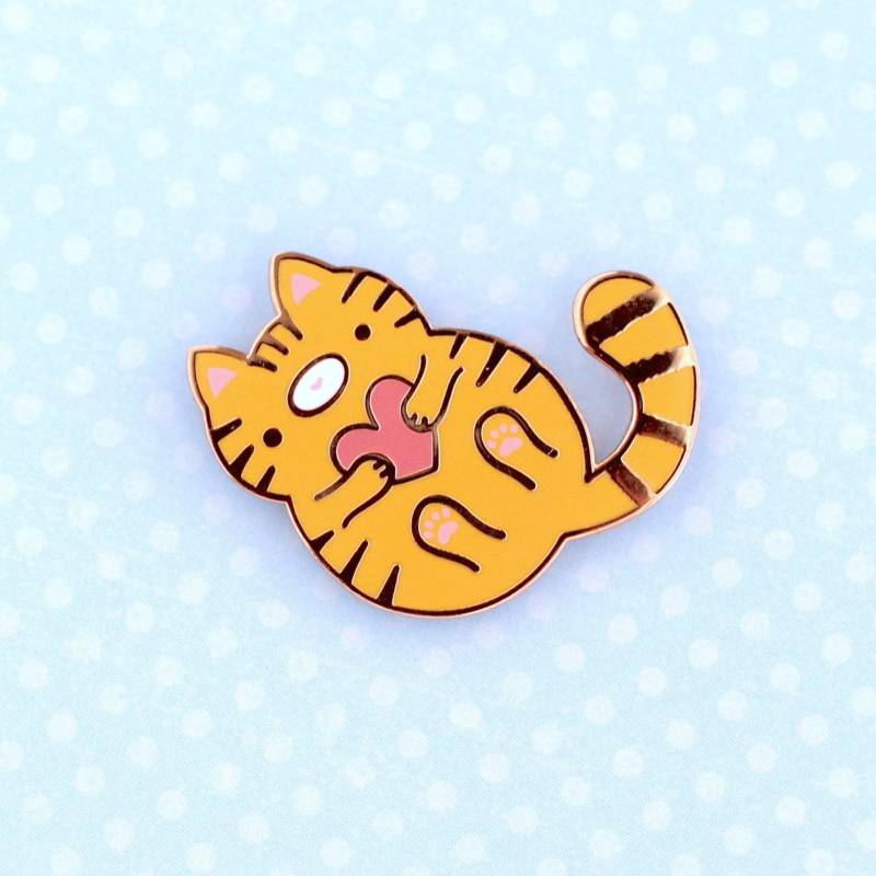 Katze Emaille Pin. Hard Enamel Schmuck. Kawaii Pin Süß. Orange Katzen-Liebhaber-Geschenk. Kitty Getigerte von WildWhimsyWoolies