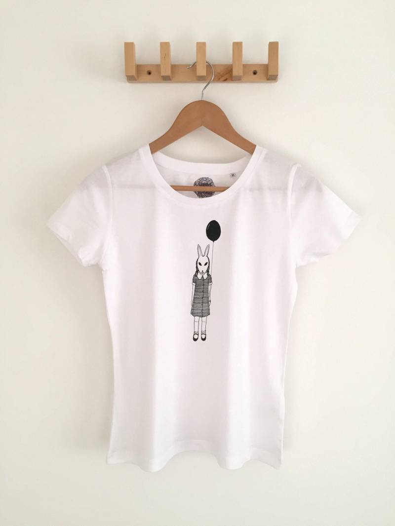 Weihnachten, Frauen T-Shirt, Kunstdruck Geschenke Für Sie, Weißes Siebdruck, Originalkunstwerk, Kaninchen T-Shirt Weihnachten, Frauen T-Shirt, Kunstdruck Geschenke Für Sie, Weißes Siebdruck, Originalkunstwerk, Kaninchen T-Shirt von WildWoodPenandInk