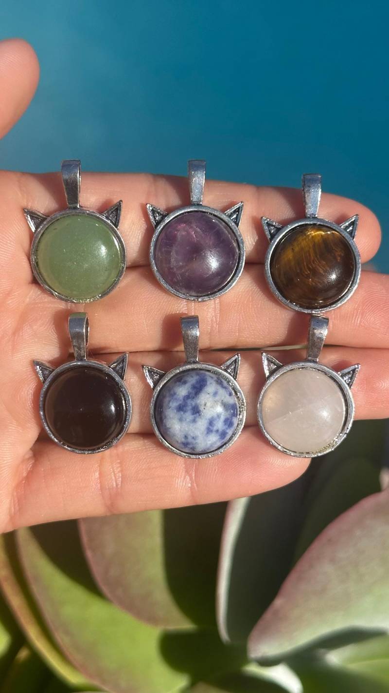 Kristall Katzenkopf Halskette Geschenk Für Katzenliebhaber von WildandFreePeople