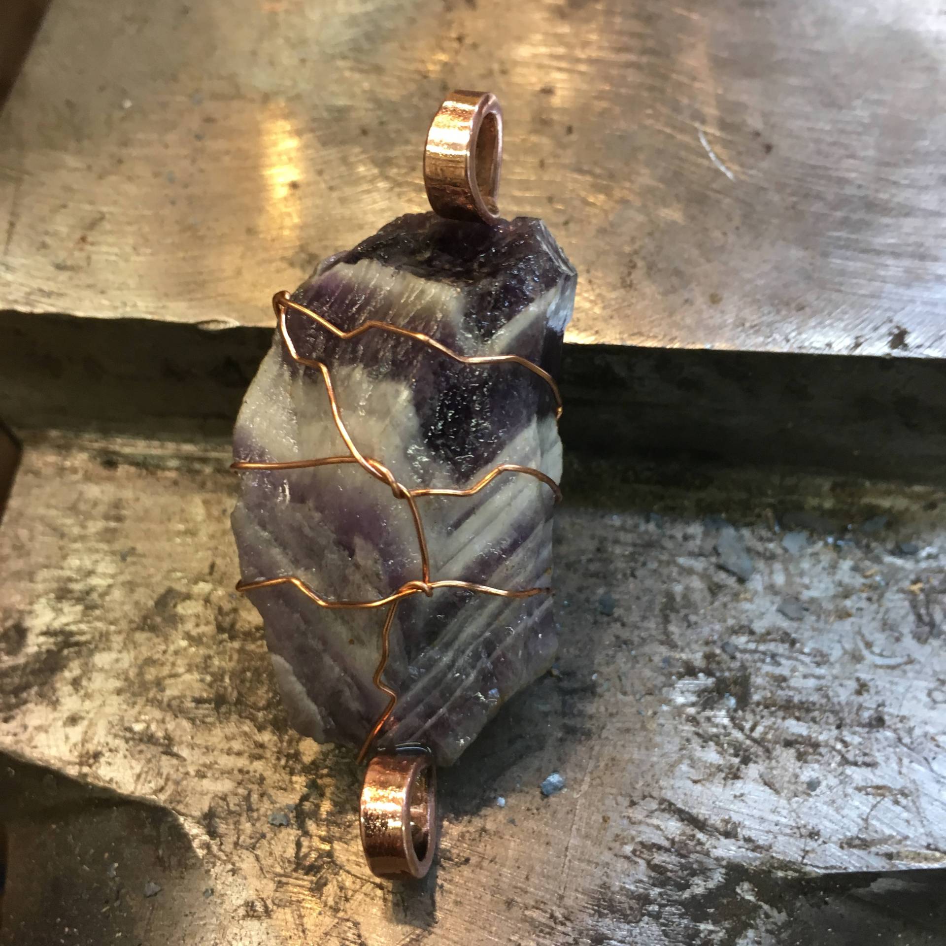 Kupfer Gewickelt Amethyst Anhänger Kupfer Gewickelt Amethyst Anhänger von Wildandfirecreations