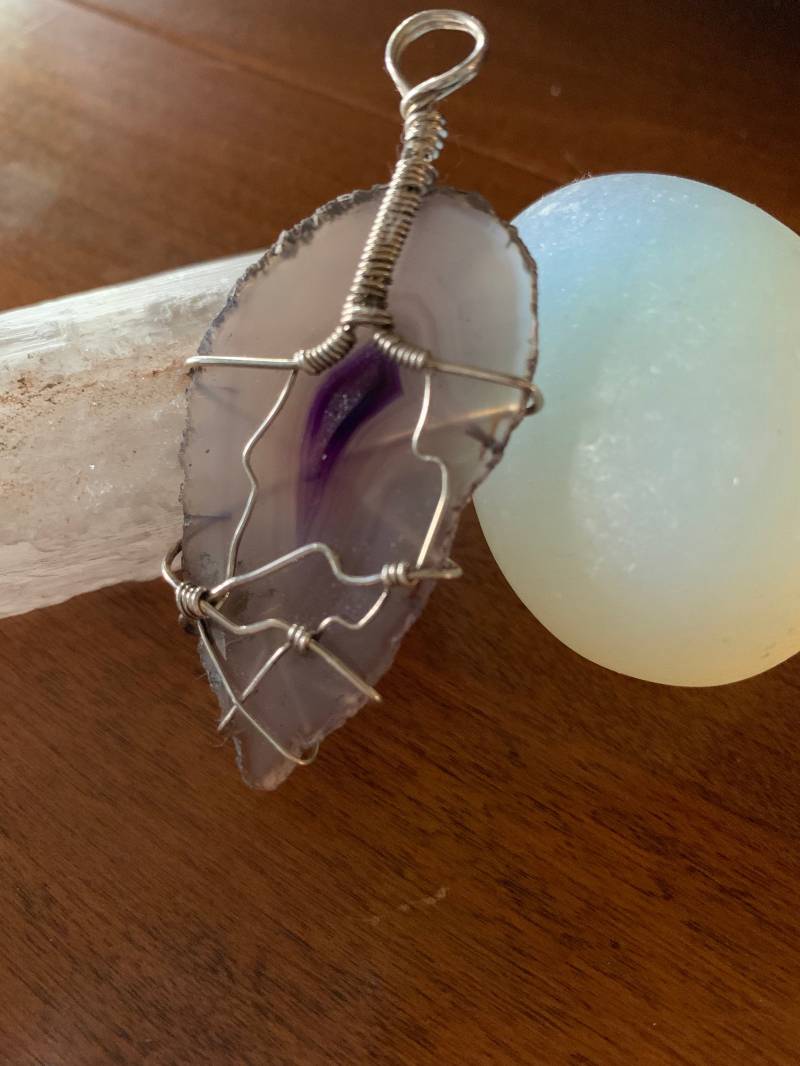 Silber Eingefasste Achatscheibe Silber Eingefasste Achatscheibe von Wildandfirecreations