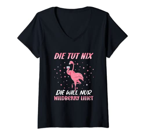Damen Lieblingscocktail Die Tut Nix Die Will Nur Wild Berry Lillet T-Shirt mit V-Ausschnitt Damen Lieblingscocktail Die Tut Nix Die Will Nur Wild Berry Lillet T-Shirt mit V-Ausschnitt von Wildberry Cocktail Lillet Pink Design